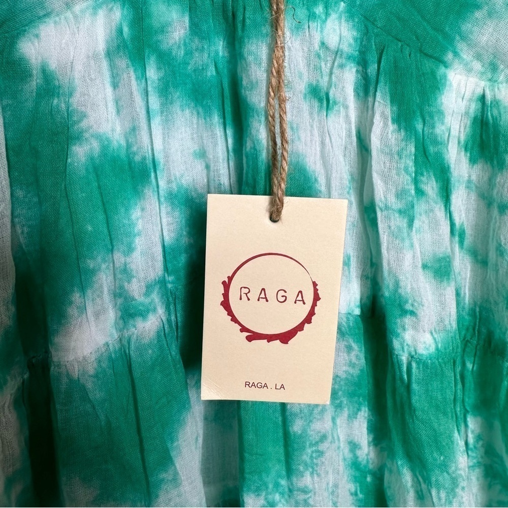 NWT RAGA X Anthropology Tie Dye Pintuck Babydoll Mini Dress Size Large - Picture 6 of 10